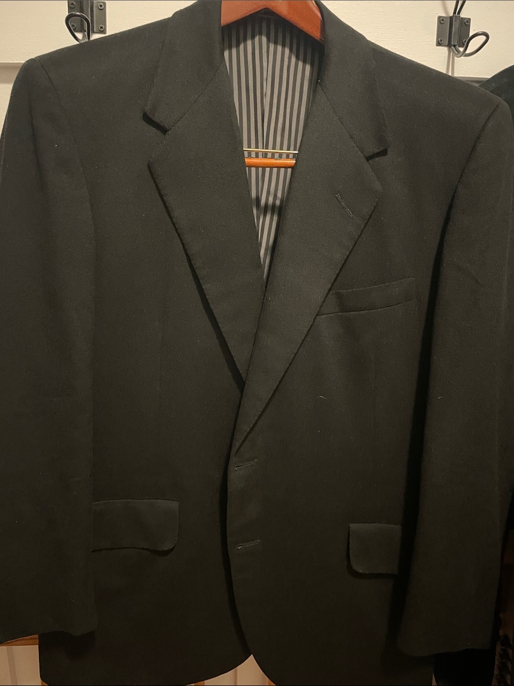 Men's Black Single-Breasted Blazer Cashmere